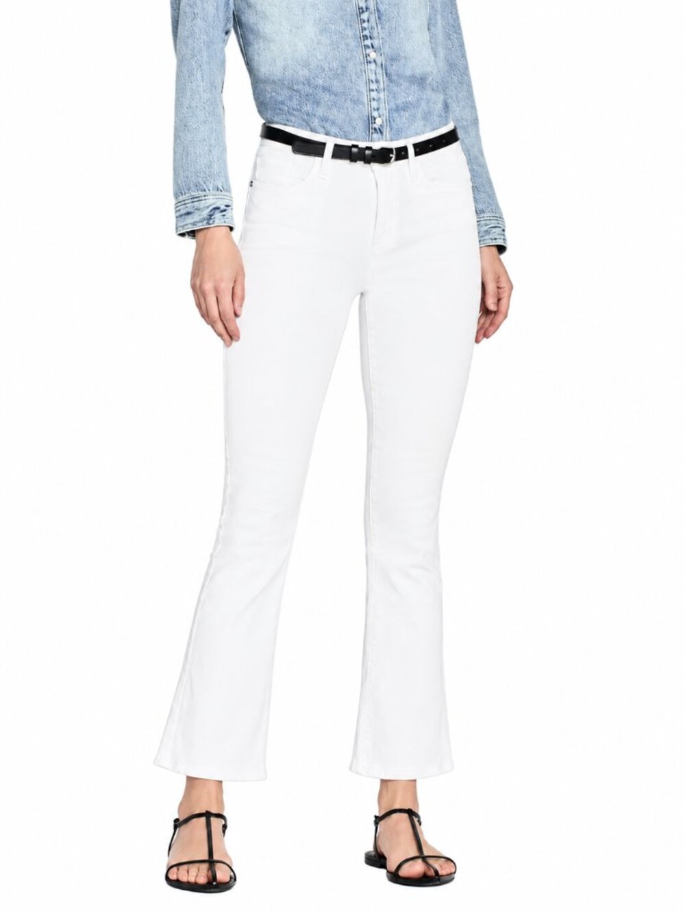 FRAME Le One Crop Mini Boot White Jeans Size 2 (Fits 30-34)